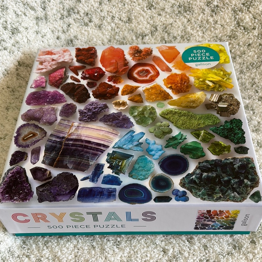 Galison Vibrant “Crystals” Gemstones & Minerals 500 piece Jigsaw Puzzle NWT